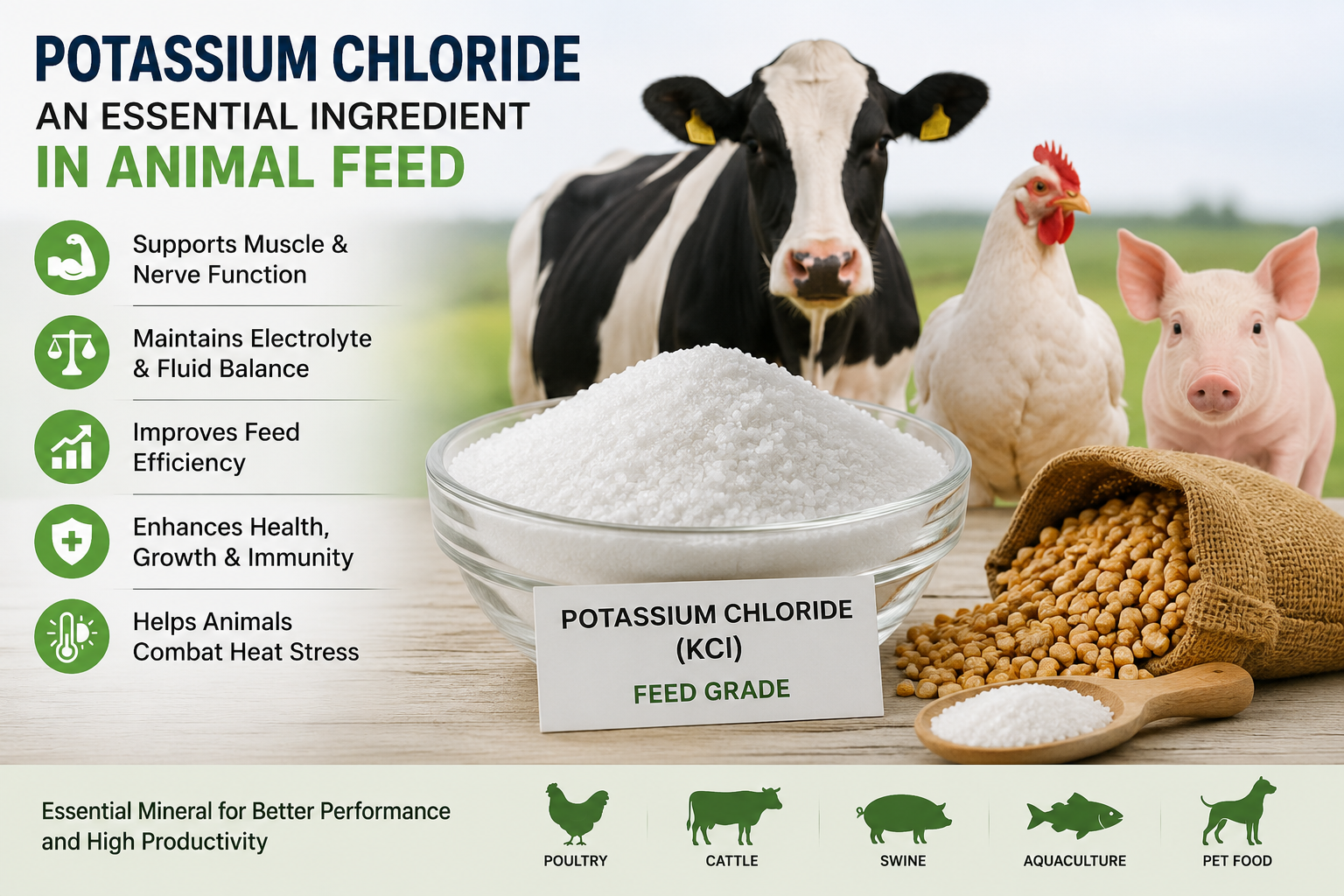 Potassium Chloride for Animal Feed grade