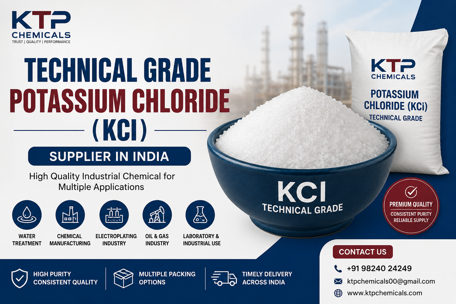 Technical Grade Potassium Chloride (KCl) Supplier & Manufacturer in India | KTP Chemicals